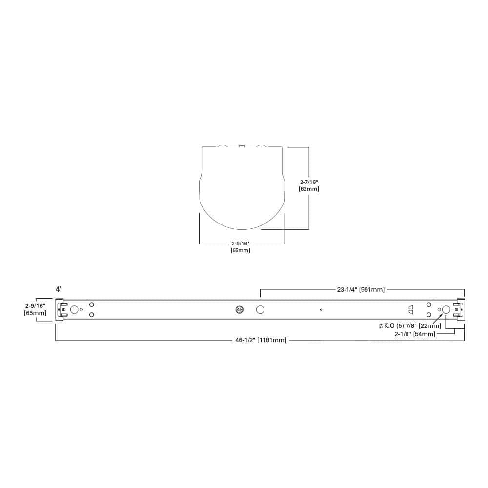 *4 PACK* Metalux 4 ft Linear White Integrated LED Warehouse Strip Light 4760 Lum