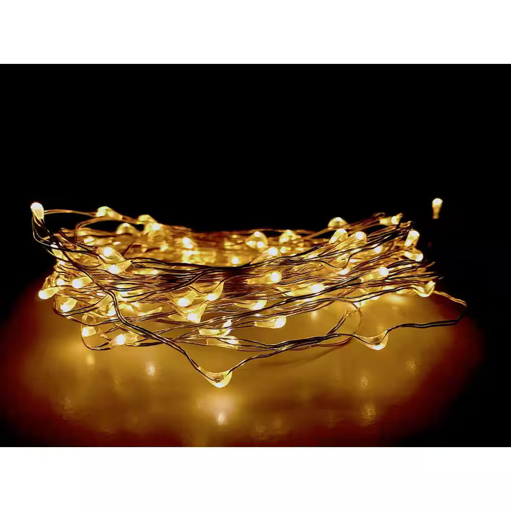 20 ft. 100-LED Integrated LED Solar Copper String Light