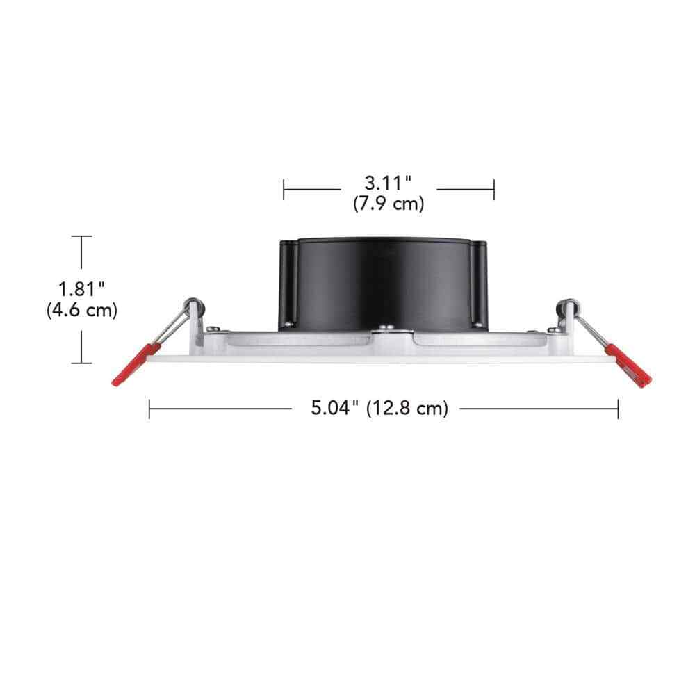 Commercial Electric 4 in. White Flush Round Wet Rated LED Recessed Lighting Kit