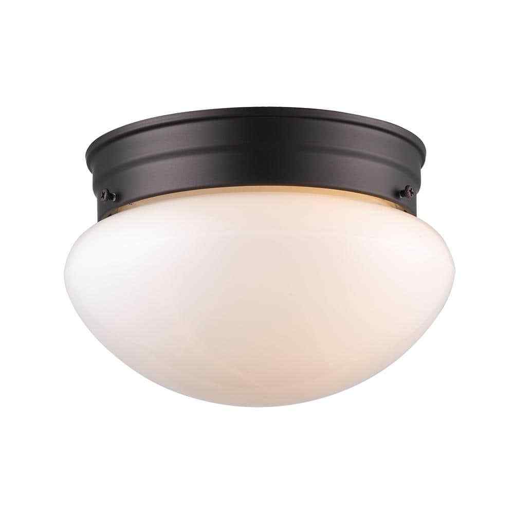 Bel Air Lighting Dash 8 in.Flush Mount Ceiling Light Fixture w/ Opal Glass