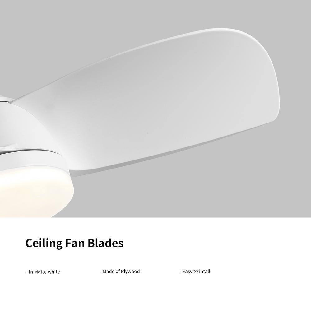 28 in. White Small Ceiling Fan with Integrated LED Light Kit and Remote Control