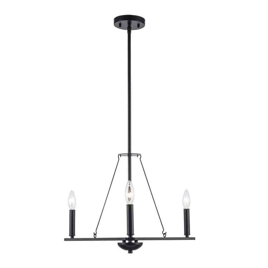 Bel Air Lighting Linden 3-Light Black Candle Chandelier 11643 BK