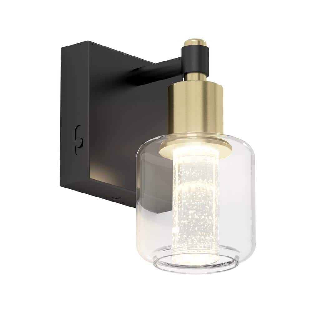 Artika Champagne Globe 5 in. Black  Gold Modern Dimmable Bath Vanity Light