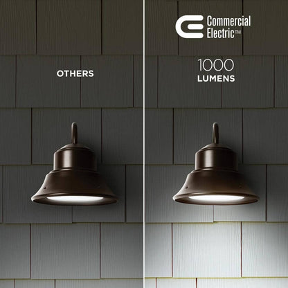 Commercial Electric Integrated LED Bronze Dusk to Dawn Bell Wall Light 4000K