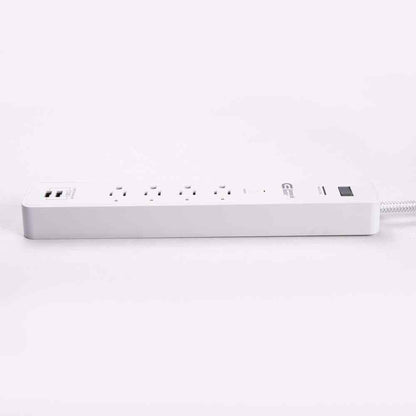 Commercial Electric 3 ft. 4-Outlet White Surge Protector Smart with USB Hubspace