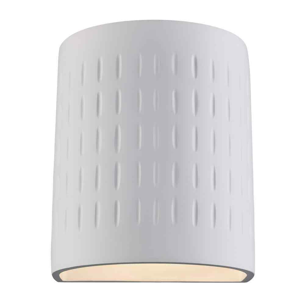 Bel Air Lighting 1-Light CFL White Wall Sconce with Paintable Ceramic Shade