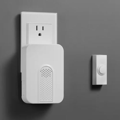 Defiant Wireless Plug-In Doorbell Kit with White Insert and 1 Push Button White