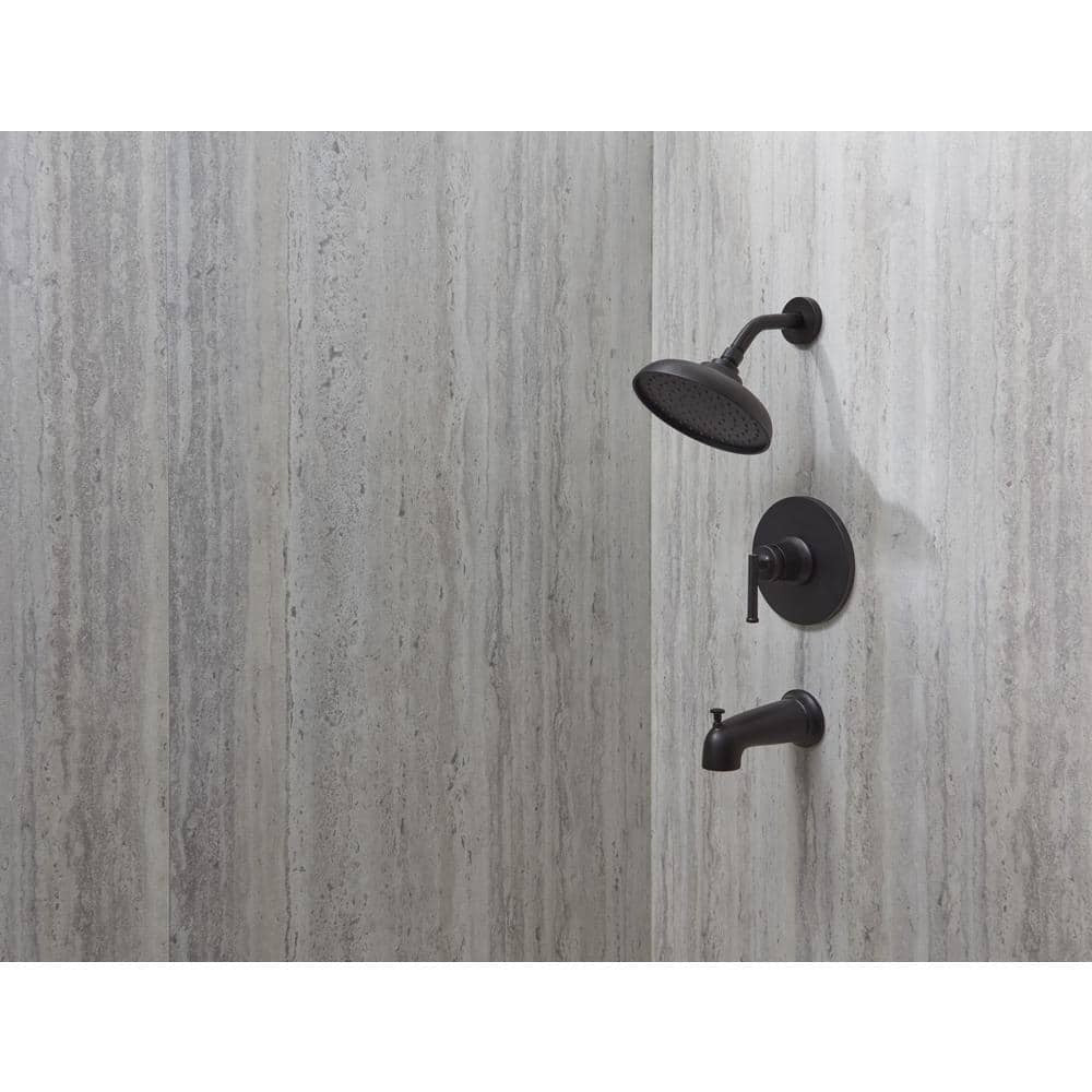  GLACIER BAY Oswell 1-Handle Tub and Shower Faucet in Matte Black + Valve