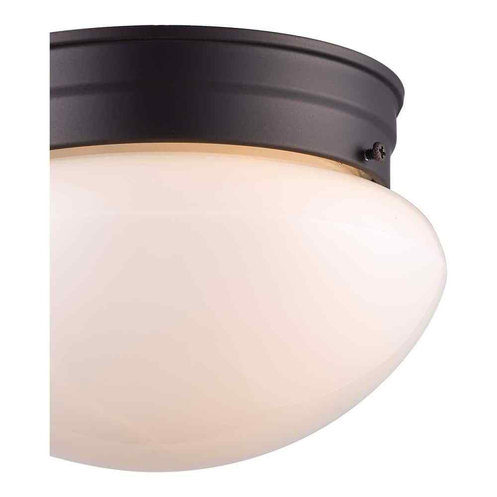 Bel Air Lighting Dash 8 in.Flush Mount Ceiling Light Fixture w/ Opal Glass