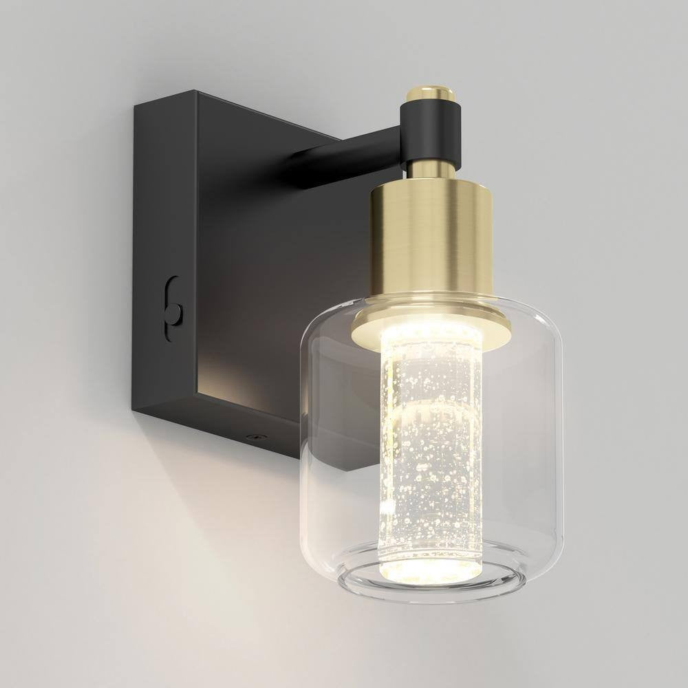 Artika Champagne Globe 5 in. Black  Gold Modern Dimmable Bath Vanity Light