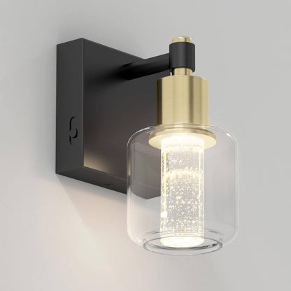 Artika Champagne Globe 5 in. Black  Gold Modern Dimmable Bath Vanity Light