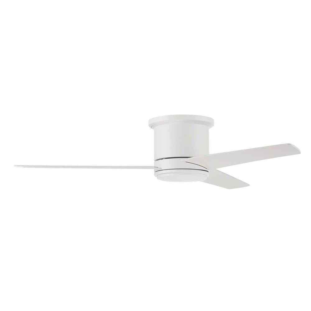 Cole 52 in. Hugger Indoor/Outdoor White Ceiling Fan w/ LED Light and Remote