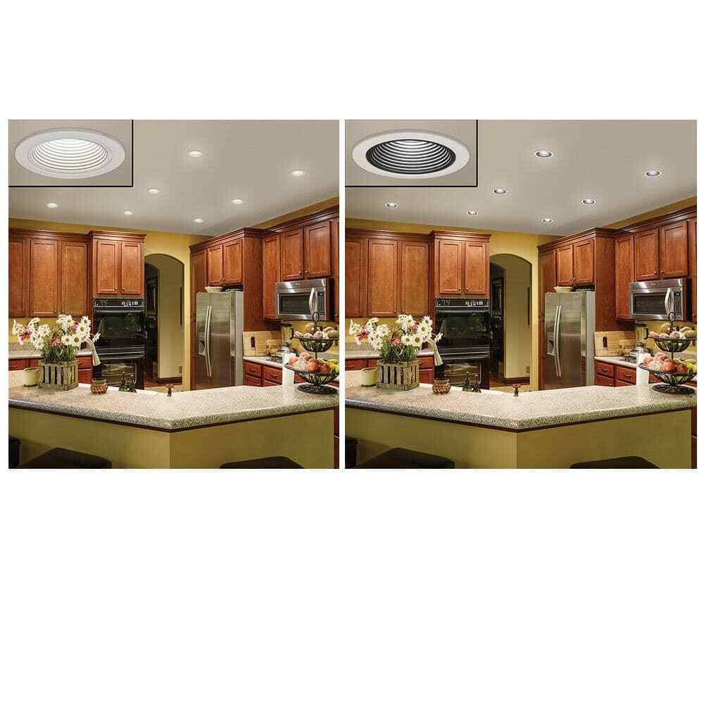 CE 6 in. Deep Baffle Adjustable CCT LED Recessed Light Trim Wet Rated Dimmable