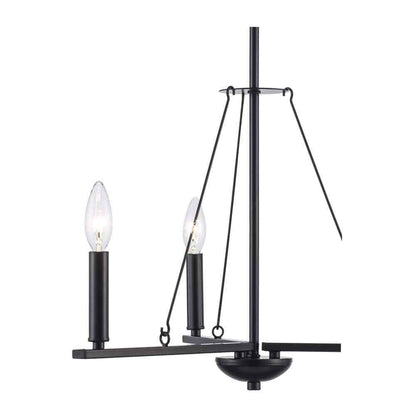 Bel Air Lighting Linden 3-Light Black Candle Chandelier 11643 BK