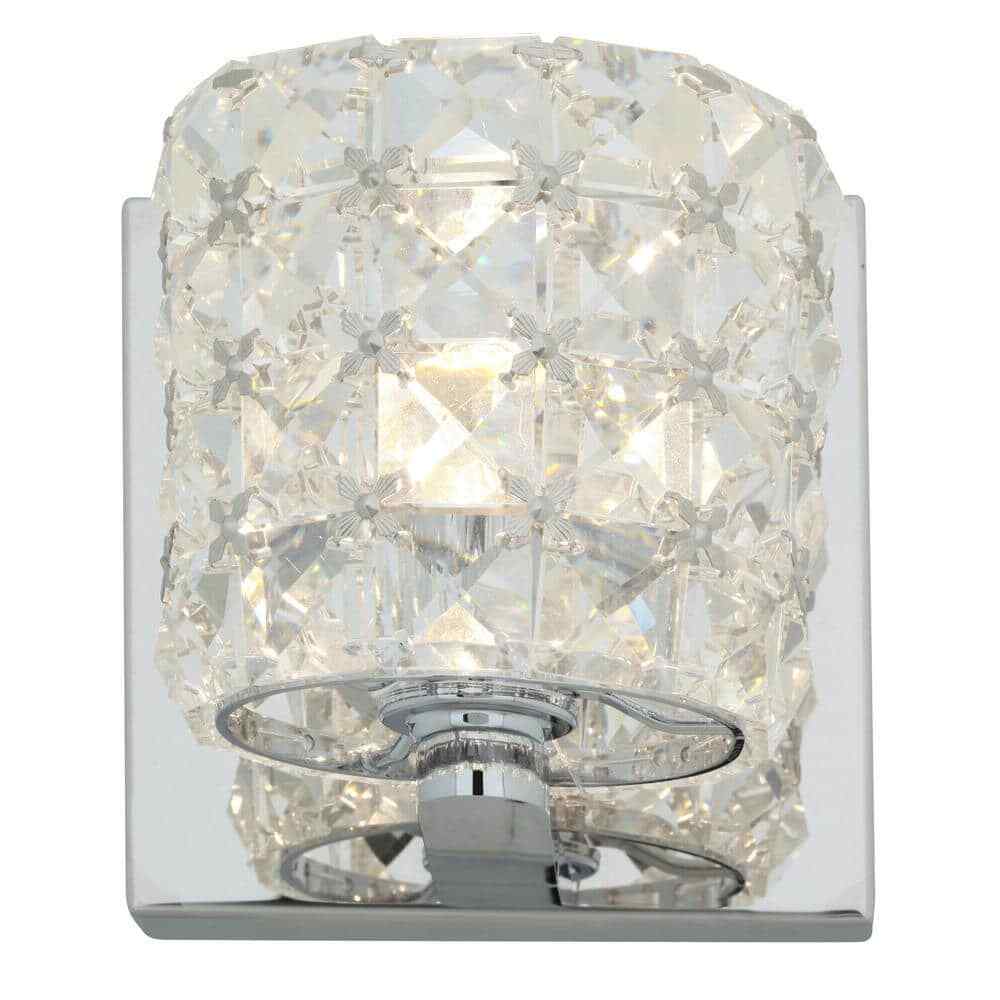 Access Lighting Prizm 1-Light Chrome Bath Light with Clear Crystal Shade