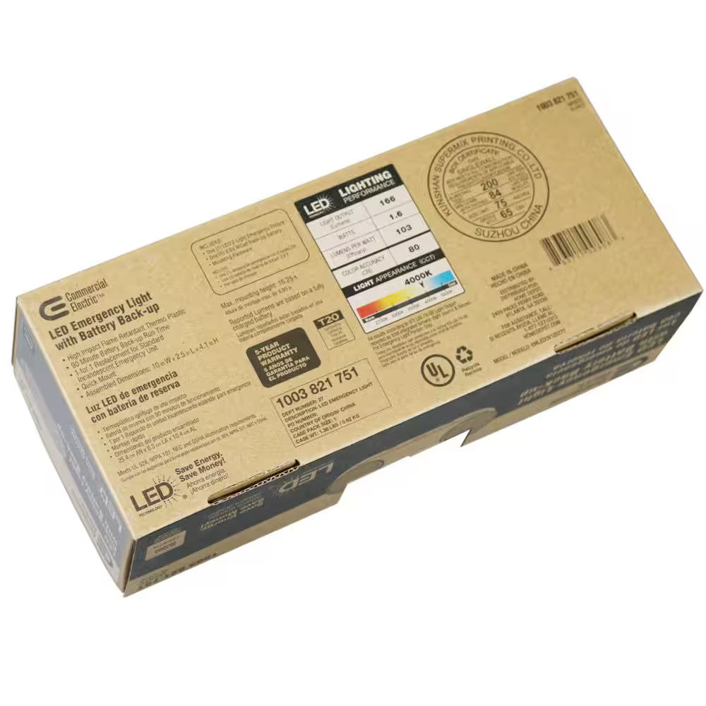 Commercial Electric Oval 11-Watt 3.6-Volt Battery White LED Emergency Light