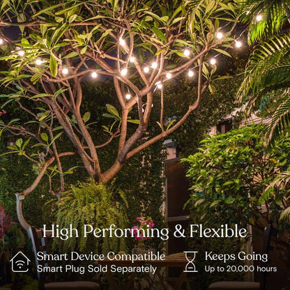 Brightech Ambience Pro LED String Lights - 26 Ft Patio Lights Outdoor Waterproof
