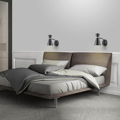 *2-PACK* Globe Electric Belmont 1-Light Black Bedroom Sconce, Gold Accent 65855