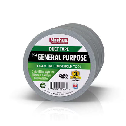 6-PACKS TOTAL 1.89 in. x 35 yd. 394 General Purpose Duct Tape in Silver 9MIL
