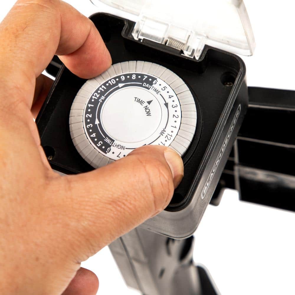 BLACKDECKER Garden Stake 6 Grounded Outlet Tools Timer Waterproof Timer