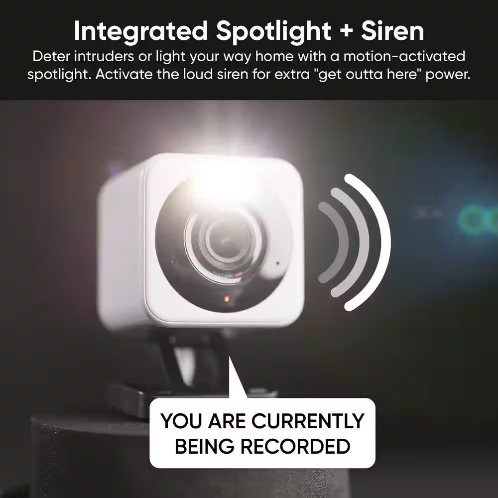 Cam v4 Wi-Fi 2.5K QHD Plug-In Smart Security Camera Night Vision 2-Way White