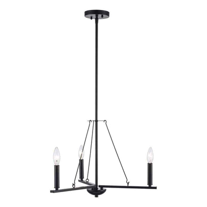 Bel Air Lighting Linden 3-Light Black Candle Chandelier 11643 BK