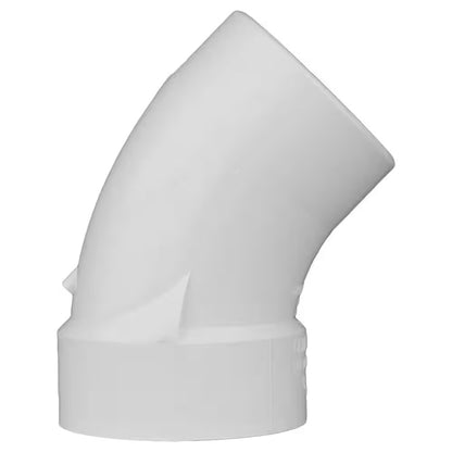 Charlotte Pipe 6 in. PVC DWV 45-Degree Spigot x Hub Street Elbow Fitting