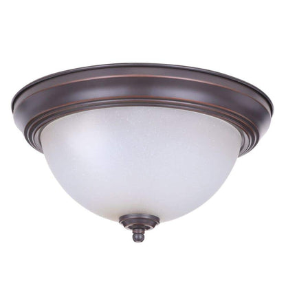 11 in. 1-Light Oil Rubbed Bronze Flush Mount 2-PACK