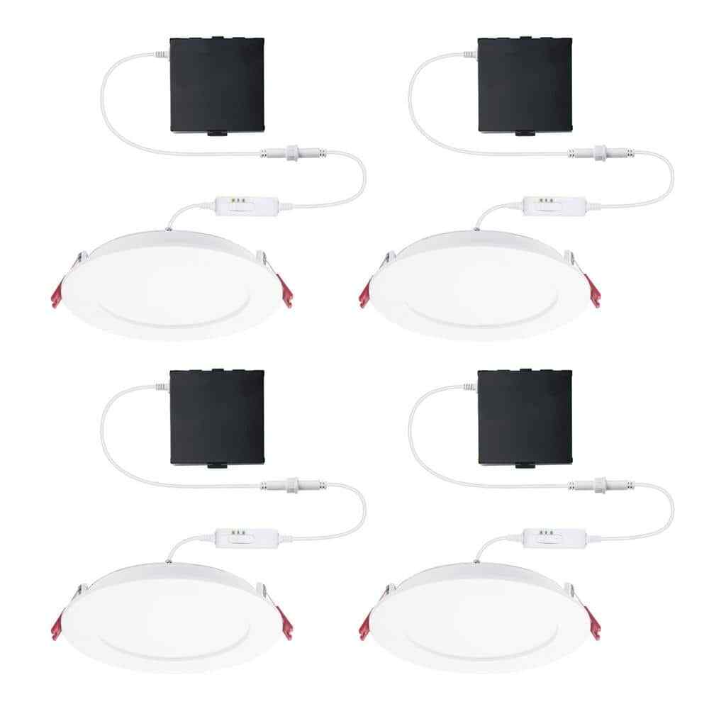Commercial Electric LED 6 in Round Color Adjust Canless Recessed Light (4-Pack)