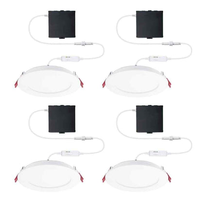 Commercial Electric LED 6 in Round Color Adjust Canless Recessed Light (4-Pack)
