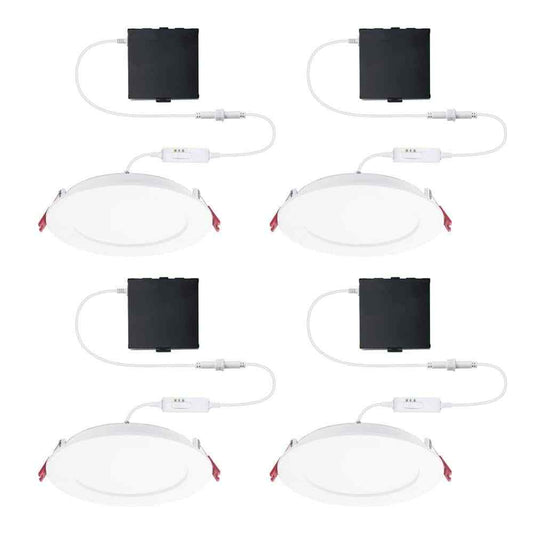 Commercial Electric LED 6 in Round Color Adjust Canless Recessed Light (4-Pack)