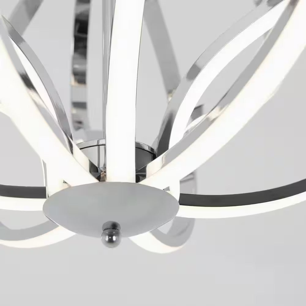 Artika Meridian 30-Watt 1 Light Chrome Modern Integrated LED Pendant Light Fixtu