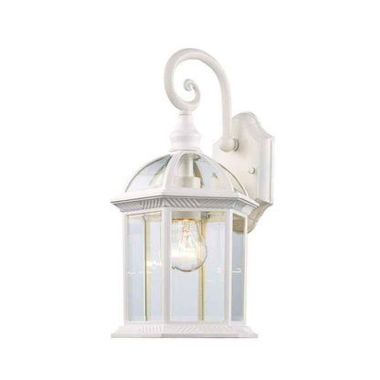 Bel Air Lighting Wentworth Small White Outdoor Wall Light Fixture w/ Clear Glass