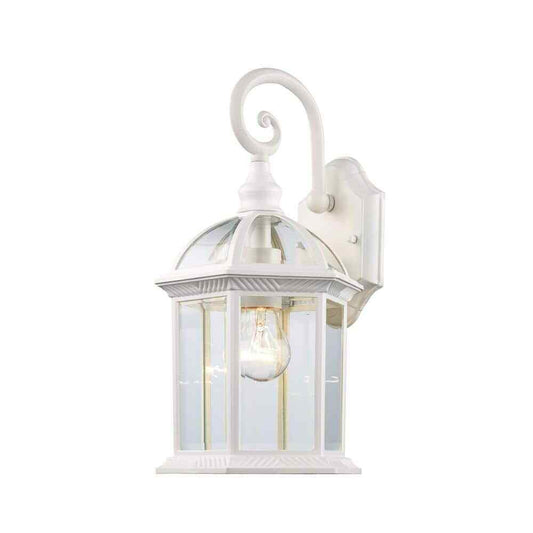 Bel Air Lighting Wentworth Small White Outdoor Wall Light Fixture w/ Clear Glass