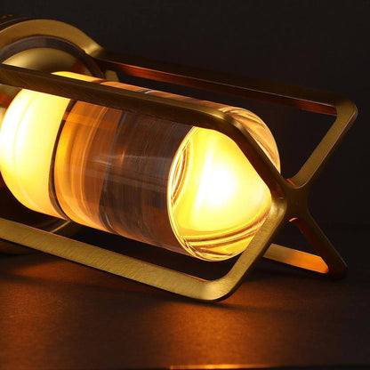 7 in. Outdoor/Indoor Dimmable Touch Control Industrial Gold Portable Table Lamp