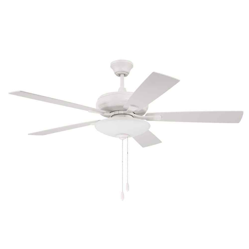 CRAFTMADE Eos 52 in. White Ceiling Fan w/ reversable blades and light kit