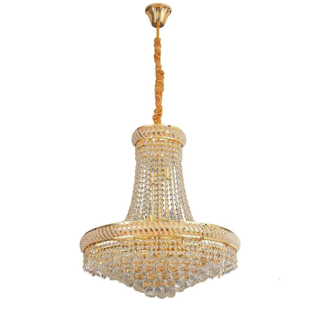14-Light Golden France Empire Style Modern K9 Crystal Raindrop Chandelier Light