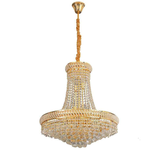 14-Light Golden France Empire Style Modern K9 Crystal Raindrop Chandelier Light