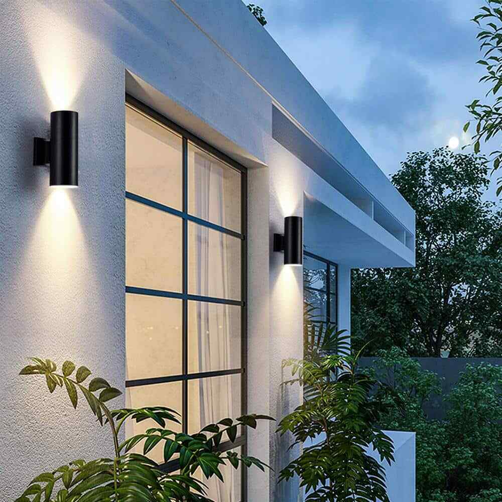 Cedar Hill 11 in. Cylinder Black LED Outdoor Wall Sconce Light Fixture