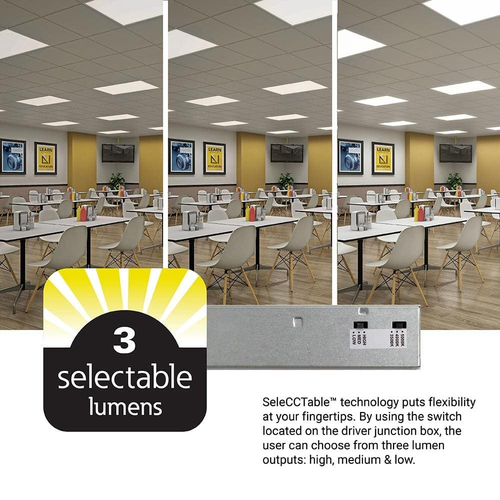 Cooper LED Backlit Selectable Lumen and CCT Panel White 22CGTS-L3C3R
