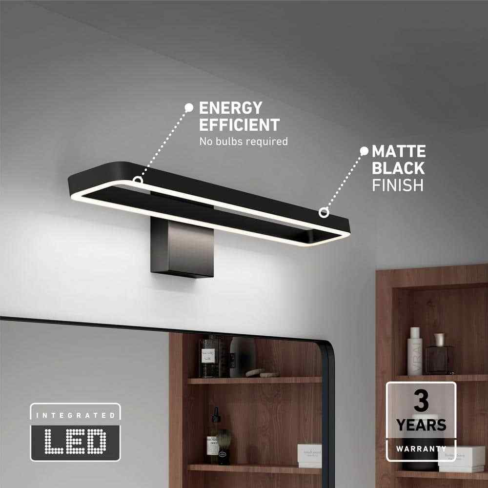 Artika Hinge 27" 1-Light Black Modern LED 3 CCT Vanity Light Bar for Bathroom