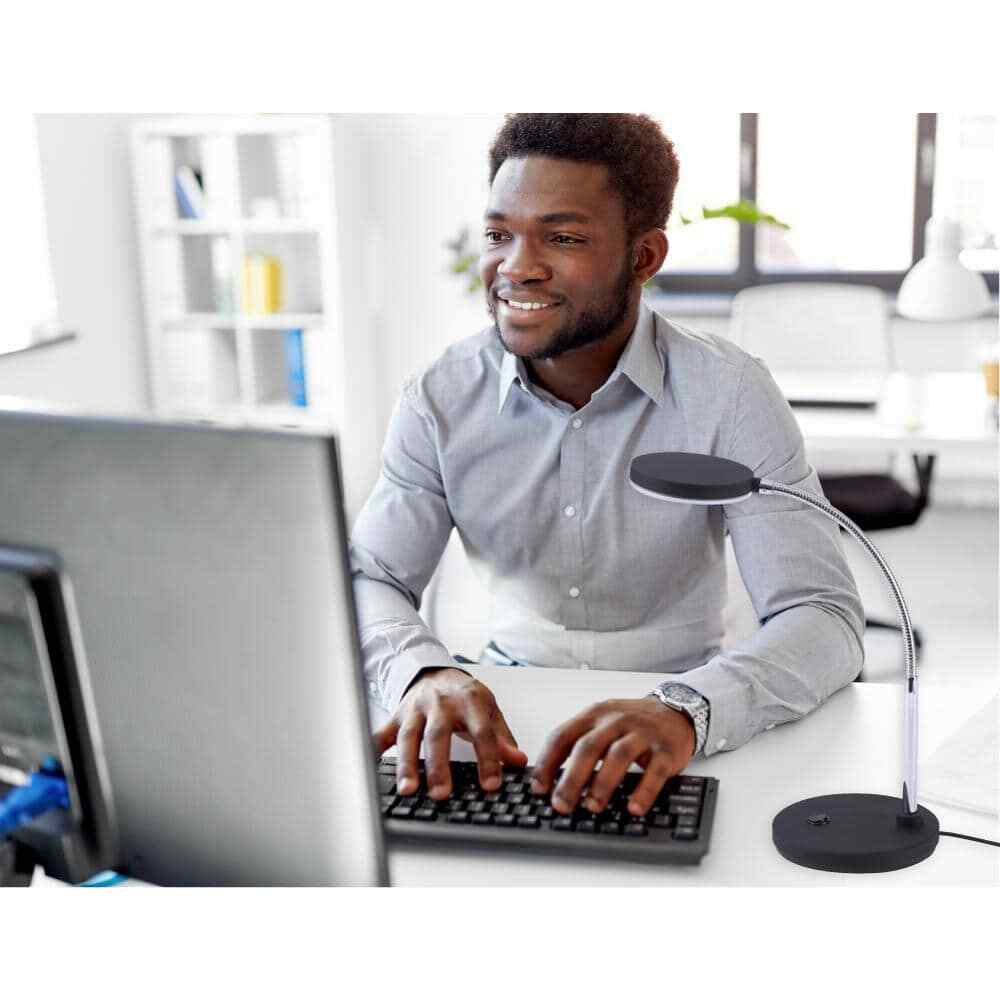 Bostitch Metal Gooseneck LED Desk Lamp, 5.5W in Black