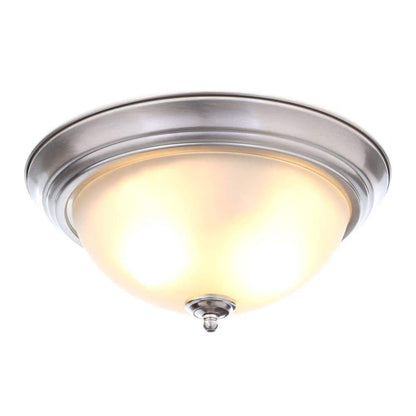 Commercial Electric 11 in. Brushed Nickel Flush Mount Frosted Glass Shade 2-Pack