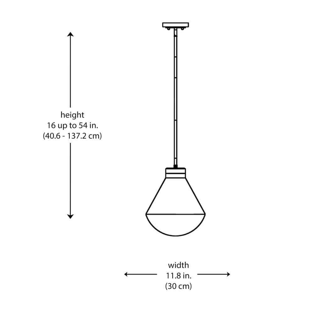 Bel Air Lighting Ludlow Black Hanging Pendant Light w/ White Opal Glass Shade