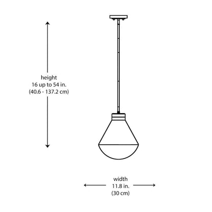 Bel Air Lighting Ludlow Black Hanging Pendant Light w/ White Opal Glass Shade