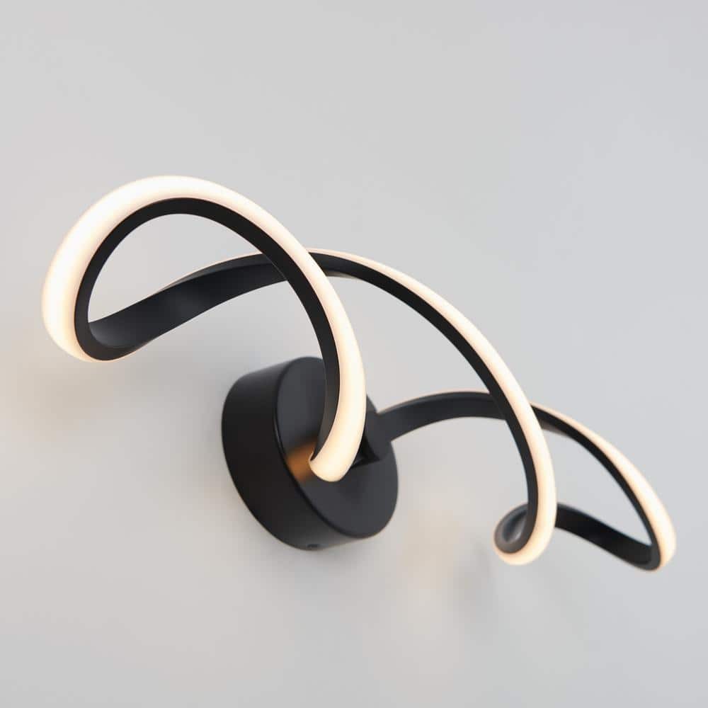 Artika Swirl 27 in. 1-Light Matte Black Modern Integrated LED Vanity Light Bar