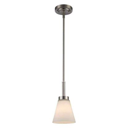 Bel Air Lighting Fifer Brushed Nickel Mini Pendant Light w/ Frosted Glass