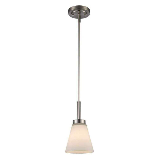 Bel Air Lighting Fifer Brushed Nickel Mini Pendant Light w/ Frosted Glass