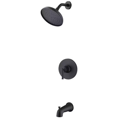  GLACIER BAY Oswell 1-Handle Tub and Shower Faucet in Matte Black + Valve