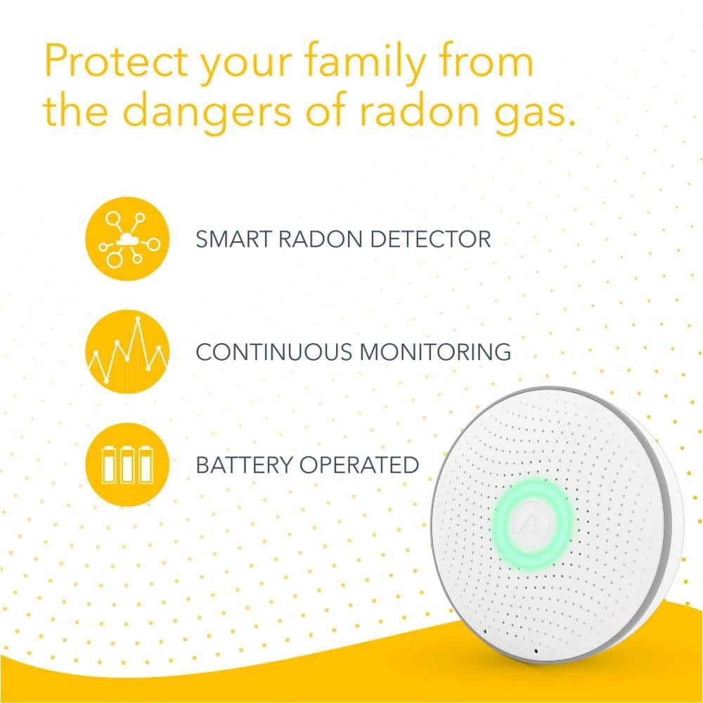 Airthings Wave Radon Battery Operated SMART Radon Detector
